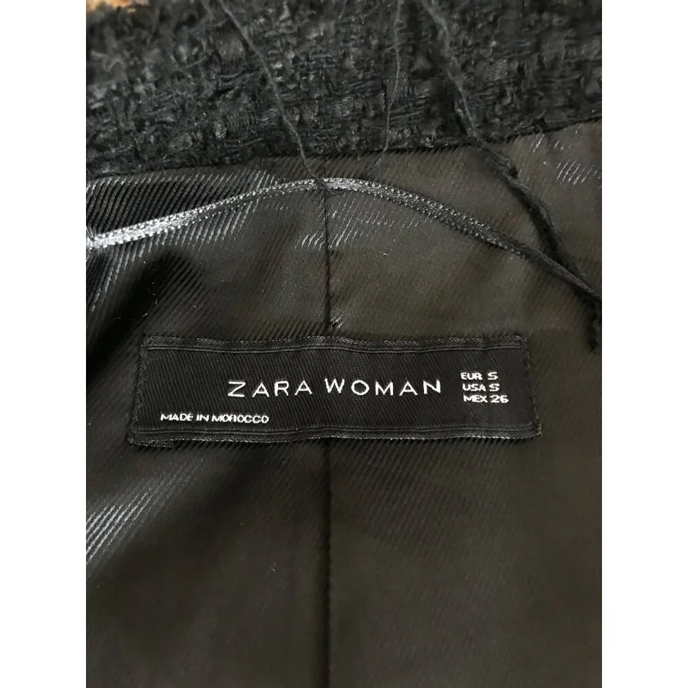 Zara Woman Black Textured Jacket Size Small
